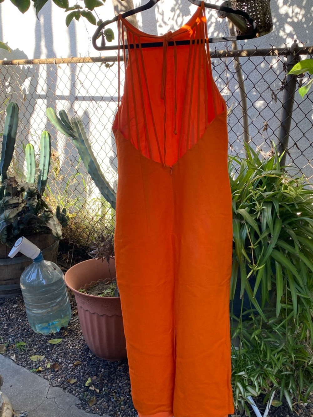 Cache Bright Orange Strappy Backless Jumpsuit